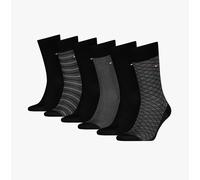 Tommy Hilfiger Men's Giftbox Birdeye Classic Sock, Black, 39-42 (Pack of 6)