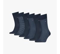 Tommy Hilfiger Men's Giftbox Birdeye Classic Sock, Navy, 39-42 (Pack of 6)