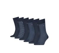 Tommy Hilfiger 6pk Assorted Cotton Rich Socks Tin Gift Box Navy