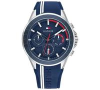 Tommy Hilfiger Aiden 1791859 Men's Multifunction Watch - 45mm Navy Dial Blue Silicone Strap