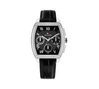 Tommy Hilfiger Analogue Multifunction Quartz Watch Black with Black Leather Strap - 1710761