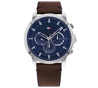Tommy Hilfiger Analogue Multifunction Quartz Watch for Men with Dark Brown Leather Strap - 1791797
