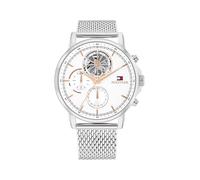 Tommy Hilfiger Analogue Multifunction Quartz Watch for Men with Silver Stainless Steel Mesh Bracelet - 1710682