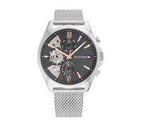 Tommy Hilfiger Analogue Multifunction Quartz Watch for Men with Stainless Steel mesh and Link Bracelet and Leather Strap