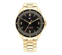 Tommy Hilfiger Tommy Hilfiger Maverick Black Dial Gold Tone Bracelet Watch, Gold, Men Gold