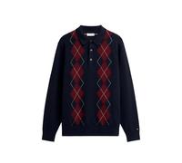 Tommy Hilfiger argyle-pattern polo sweater - Blue S-M-L-XL-XXL