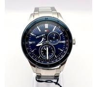 Tommy Hilfiger Austin 1791640 Stainless Steel Men's Watch - Silver Blue, 44mm Case, Date, 5ATM