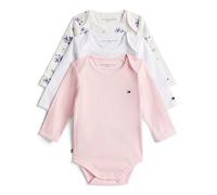 Tommy Hilfiger Baby Girls 3 Pack Long Sleeve Bodysuit Set, Multi, Size 9-12 Months Print