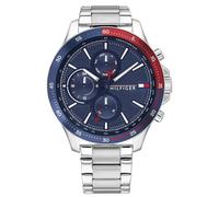 Tommy Hilfiger Bank 1791718 Men's Chronograph Watch - 46mm Silver Dial Steel Bracelet