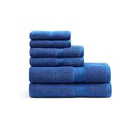 Tommy Hilfiger - Bath Towel Set, Absorbent Cotton Terry with Zero Twist, Medium Weight, Oeko-Tex Certified (Modern American Blue, 6 Piece)