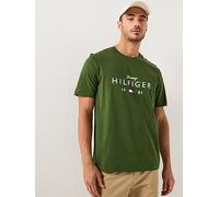 Tommy Hilfiger Big Logo Print Flag T-Shirt, Green, Size L, Men Green