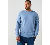 Tommy Hilfiger Big & Tall Cotton Crew Neck Knitted Jumper, Blue, Size 5Xl, Men Blue