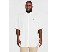 Tommy Hilfiger Big & Tall Flex Poplin Regular Fit Short Sleeve Shirt, White, Size 4Xl, Men White