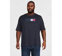 Tommy Hilfiger Big & Tall Text Box Logo T-Shirt, Navy, Size 4Xl, Men Navy