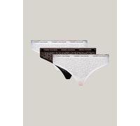 Women's Tommy Hilfiger BIKINI LACE 3 Pack Womens Briefs Black/White/Light Pink - Size: 10/None