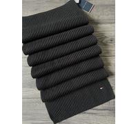 TOMMY HILFIGER BLACK COTTON CASHMERE CHUNKY RIBBED SCARF BNWT