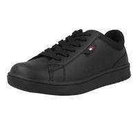 Tommy Hilfiger Black Sneaker Faux Leather Low-Top Trainers Casual School Shoes