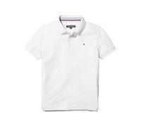 Tommy Hilfiger Boys’ Short Sleeve Organic Cotton Polo Shirt, White (Bright White), 10 Years