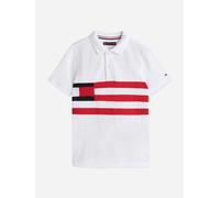 Tommy Hilfiger Boys Flag Colourblock Polo Shirt in White - White - 6 Yrs
