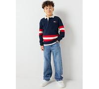 Tommy Hilfiger Boys Heritage Flag Baggy Worker Jeans, Blue, Size Age: 6 Years Blue