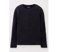 Tommy Hilfiger Boys Long Sleeve Essential Flag T-Shirt - Navy, Navy, Size 6 Years Navy