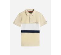 Tommy Hilfiger Boys Mini Corp Colourblock Polo Shirt in Beige - Beige - 2 Yrs