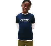 Tommy Hilfiger Boy's MONOTYPE Print Graphic T-Shirt KB0KB10051 S/S T-Shirt, Blue (Dark Night Navy), 5 Years