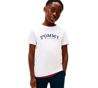 Tommy Hilfiger Boy's MONOTYPE Print Graphic T-Shirt KB0KB10051 S/S T-Shirt, White (White), 5 Years