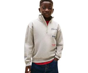 Tommy Hilfiger Boy's Multi Print Half Zip Sweatshirt Kb0kb10336 Zip Through Sweatshirt