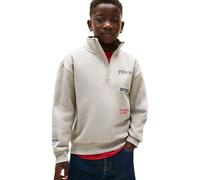 Tommy Hilfiger Boy's MULTI PRINT HALF ZIP SWEATSHIRT KB0KB10336 Zip Through Sweatshirt, GREY (Mid Grey Heather), 14 Years