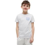 Tommy Hilfiger Boy's Outline Flag Graphic T-Shirt Ss KB0KB10590 S/S T-Shirt, Grey (Light Grey Heather), 8 Years