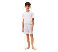 Tommy Hilfiger Boys Pj/Pyjama Set With Stripe Poplin Shorts, White/Block Stripe Sweet Blue, 12-14 Years