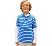 Tommy Hilfiger Boy's Flag Polo Ss KB0KB09103 Polos, Blue (Empire Blue Stripe), 6 Years