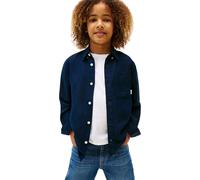 Tommy Hilfiger Boys’ Shirt Linen Blend Relaxed Fit, Blue (Dark Night Navy), 5 Years