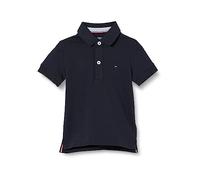 Tommy Hilfiger Boys’ Short Sleeve Organic Cotton Polo Shirt, Blue (Sky Captain), 7 Years