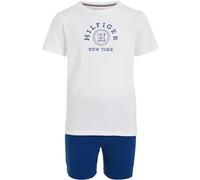 Tommy Hilfiger Boy's Ss Short Pj Set Ub0ub00544 Pyjamas, Multicolour (Blue Anchor/White), 8-10 Years