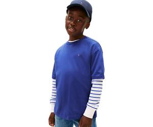 Tommy Hilfiger Boys’ T-Shirt Short Sleeve Essential Archive in Cotton, Black (Majesty Blue), 8 Years