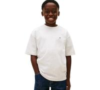 Tommy Hilfiger Boys’ T-Shirt Short Sleeve Essential Archive in Cotton, Black (Mid Grey Heather), 7 Years