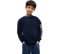 Tommy Hilfiger Boy's Team Tommy Graphic T-Shirt Ls KB0KB10512 Other T-Shirts, Blue (Dark Night Navy), 8 Years