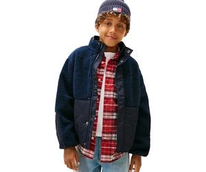 Tommy Hilfiger Boy's TEDDY QUILTED BOMBER KB0KB10081 Bomber Jacket, BLUE (Dark Night Navy), 3 Years