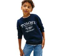 Tommy Hilfiger Boy's TOMMY FADED PRINT SWEATSHIRT KB0KB10337 Pullover Sweatshirt, BLUE (Dark Night Navy), 16 Years
