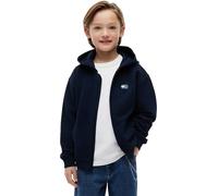 Tommy Hilfiger Boy's Tonal Flag Zip Through Hoodie KB0KB10553 Other Sweatshirts, BLUE (Dark Night Navy), 14 Years