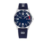 Tommy Hilfiger Boys Watch with Blue Dial, Blue Silicone Strap, 34mm Stainless Steel Case, Aluminium Bezel, 3 Hand Quartz Movement, 5 ATM Water Resistance - 1720016