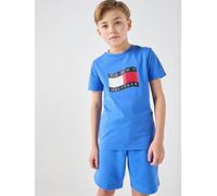Tommy Hilfiger Boys Wavy Flag Short Sleeve T-Shirt, Blue, Size 7 Years Blue