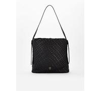Tommy Hilfiger Braided Maxi Hobo Bag, Black, Women Black