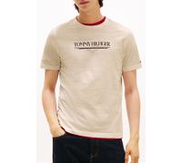Tommy Hilfiger Brand Love Hilfiger Newsprint Standard Fit T-shirt, Beige size XL | Print T-Shirts Outlet | Men | Brown XL