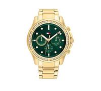 Tommy Hilfiger BROOKLYN Ladies Gold plated green dial watch, Gold, Men Gold