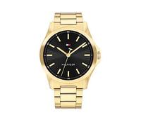 Tommy Hilfiger Men's Black Dial Gold Tone Ion Plated Bracelet Watch