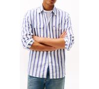 Tommy Hilfiger Brushed Linen Twill Shirt Bold Blue/stripe size S | Casual Shirts Outlet | Men | White S