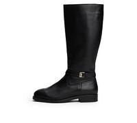Tommy Hilfiger Buckle Detail Leather Long Boot, Black, Size 40, Women Black